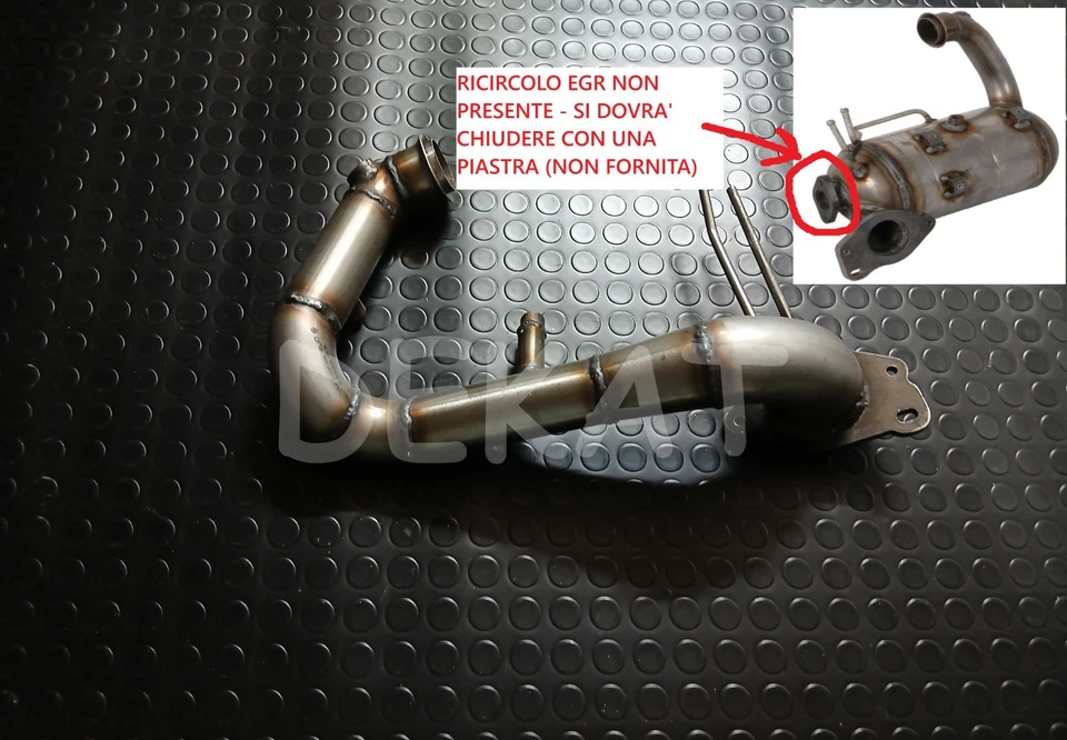 DEKAT DOWNPIPE INOX TUBO RIMOZIONE DPF MERCEDES NISSAN RENAULT 1.5 DCI K9K 81KW 110CV