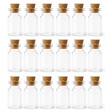 18pcs Glass Jars with Cork Lids Mini Jars 1.5ml Party Favors Crafts Baby Shower