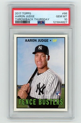 Aaron Judge 2017 Topps Throwback Thursday #86 PSA 10 GEM MT RC 1967 Fence Buster