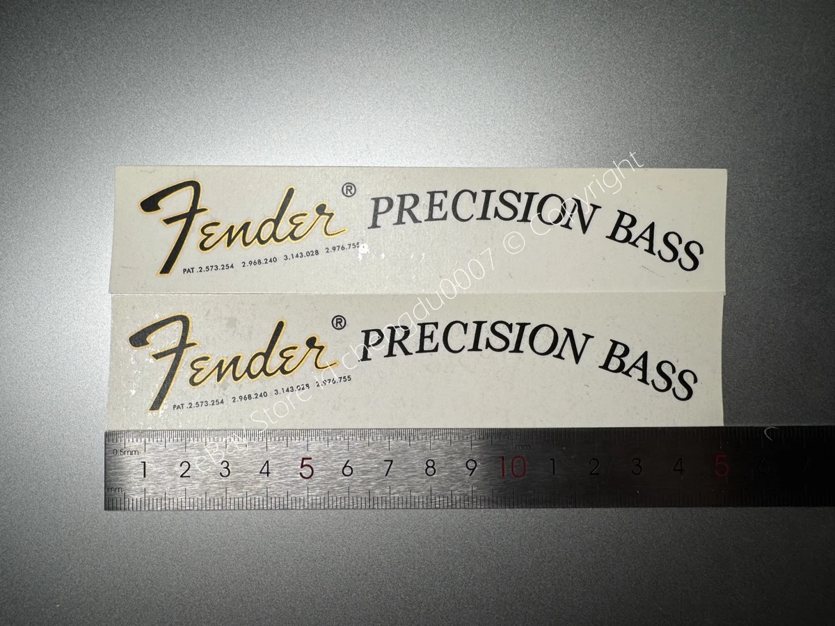 2 Adesivi Decalcomania In Vinile UV Per Paletta Chitarra Fender Precision Bass - Trasferibili