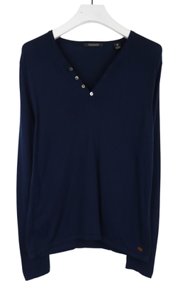 #ad SCOTCH amp; SODA Jumper Herren MEDIUM Knitted Long Sleeve Pullover V neck Blue EUR 28.99