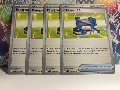 4x Pokegear 3.0 (Playset) 084/086 - NM Condition - Non-Foil