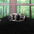 Native Jeweler COIN Silver (.900) & Genuine Polished BLACK ONYX Bracelet — photo 2