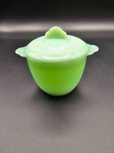 Vintage Fire King Jadite Sugar bowl with lid