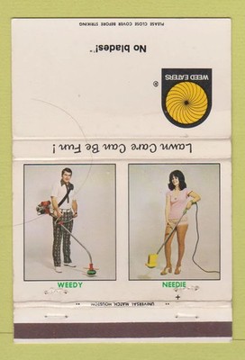 Matchbook Cover - Weed Eaters Whackers girlie Houston TX WEAR 40 Strike