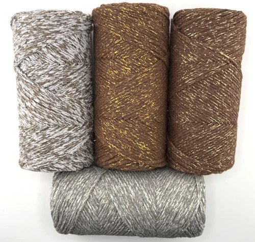 4x Macrame Yarn Glitter Yarn Bundle - Approx 800g Total