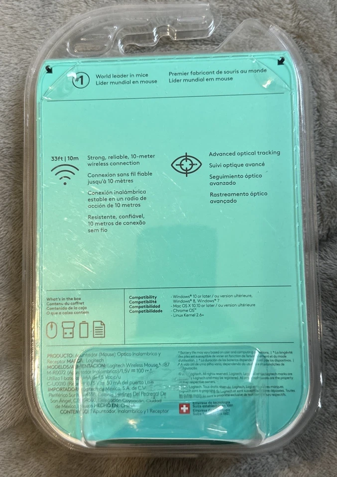 Logitech M187 BLACK Mini Wireless Scroll Optical Mouse w/Nano USB Receiver New - Image 2 of 3