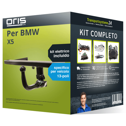 Gancio di traino estraibile verticale per BMW X5 E70 2007-2013 + kit el