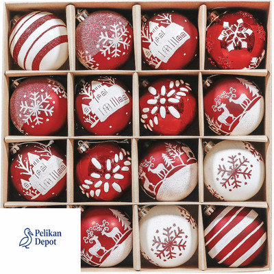 Valery Madelyn Weihnachtskugeln 16 Stück 8cm Kunststoff Weihnachts