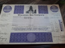 Hist.Wertpapier Wisconsins Gas Company 30.6.1975