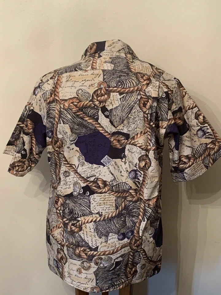 Camisa para hombre estilo campamento abotonada tema náutico ropa UTY elige la talla nueva Foto 4 de 4