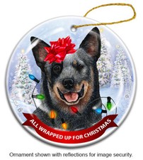 All Wrapped Up Ornament - Blue Australian Cattle Dog