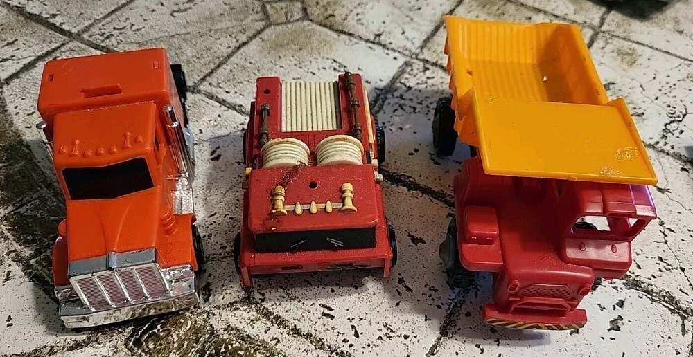 Lot of 3 Vintage Plastic Toy Trucks