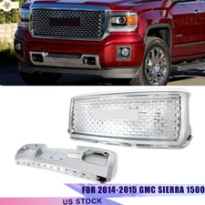 For 2014 2015 GMC Sierra 1500 Denali Style Front Upper Grille Chrome Lower Plate