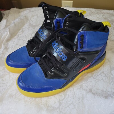 Adidas Hackmore Mens Basketball Shoes Blue Black Yellow Red Q32938 Size 11.5M US