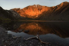 Landscape convict lake sunrise photography reflection Custom Gaming Mat Desk