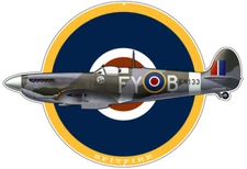 SPITFIRE WWII FIGHTER AIR PLANE 24" HEAVY DUTY USA MADE METAL HOME DECOR SIGN