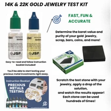 Gold Testing Kit 14k 22k 24k Solution Acid with Scratch Stone Test Detector Oro