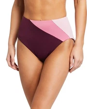 Kate Spade Reversible High Waist Bikini Swim Bottoms Raisin Red Womens NWT sz XS