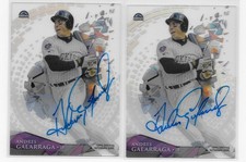 (2) CARD LOT 2014 TOPPS HIGH TEK ANDRES GALARRAGA DIFFRACTOR AUTO SIGNATURE LOT