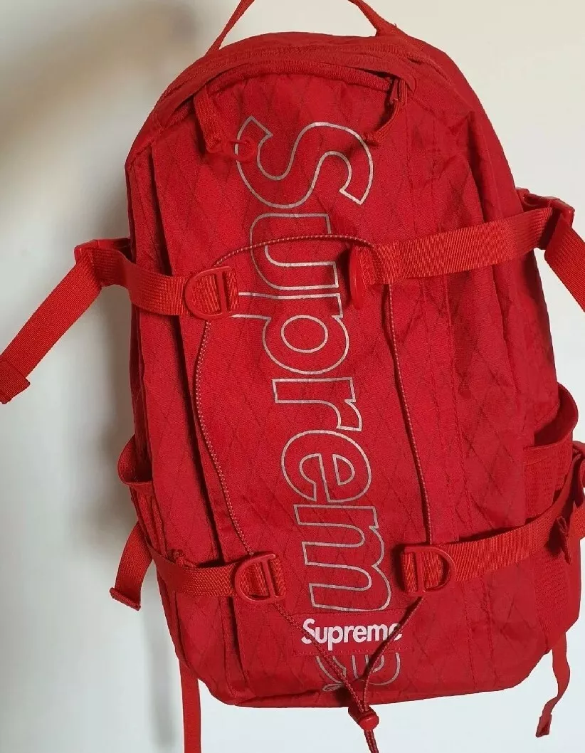 FW18 Supreme Zaino Acqua E Abrasione Resistente Riflettente Rosso Bag