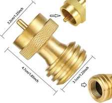 Brass Adapter Converts Propane LP TANK POL Service Valve to QCC (Type 1) Outlet