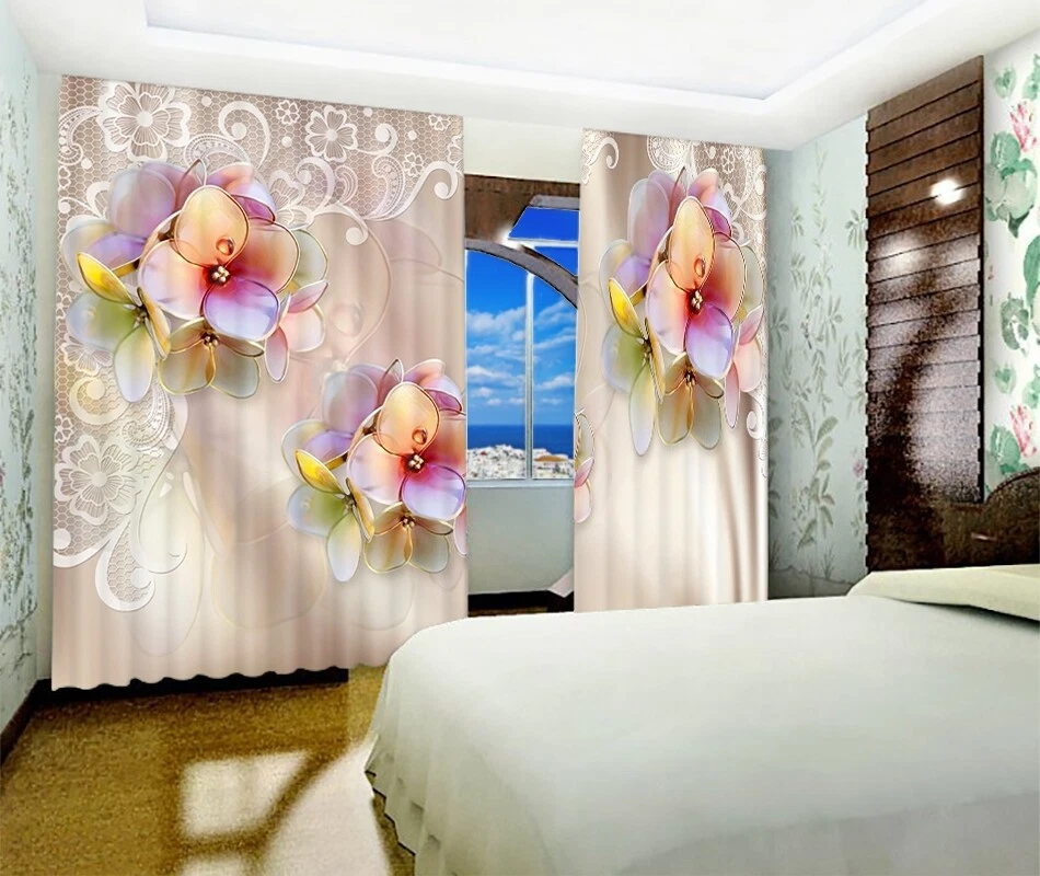 3D Purple Petals ZHUA1417 Blockout Photo Curtain Fabric Window Zoe