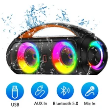 Bluetooth 5.0 Speaker +2 Microphones Party karaoke Machine Speaker Waterproof