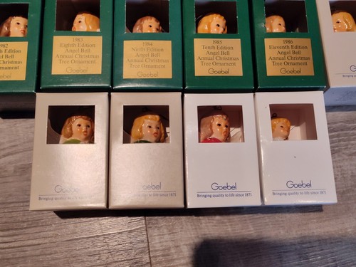 Goebel Angel Bell Annual Christmas Tree Ornaments 16 Germany 1976-1991 All W/Box - Picture 6 of 16