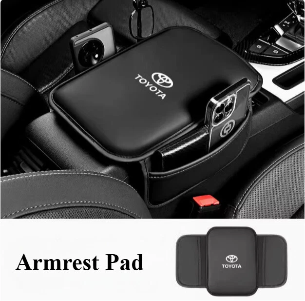 For Toyota Car Armrest Cushion Cover Center Console Box Pad Mat with Pocket - Изображение 2 из 4