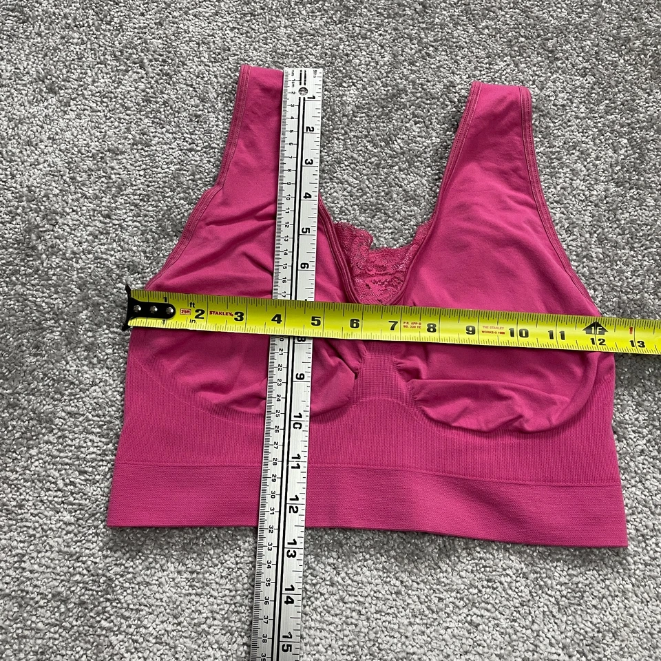 Sujetador grande Rhonda mediano rosa pulóver inalámbrico de encaje ocio cómodo para mujer Foto 2 de 4