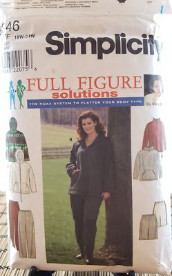 Vtg 1998 Women's Full Figure, Top, Jacket, Pants Sewing Pattern Simplicity 8346