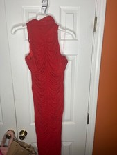 PLUS SIZE RED DRESS WITH RHINESTONES