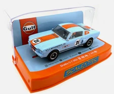 Scalextric "Gulf" Shelby Mustang GT350 DPR W/ Tail Lights 1/32 Slot Car C4570