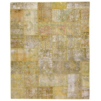 Hand-Knotted Modern Overdyed Patchwork Wool Handmade Rug (Size 5.1 X 6.11) Brral