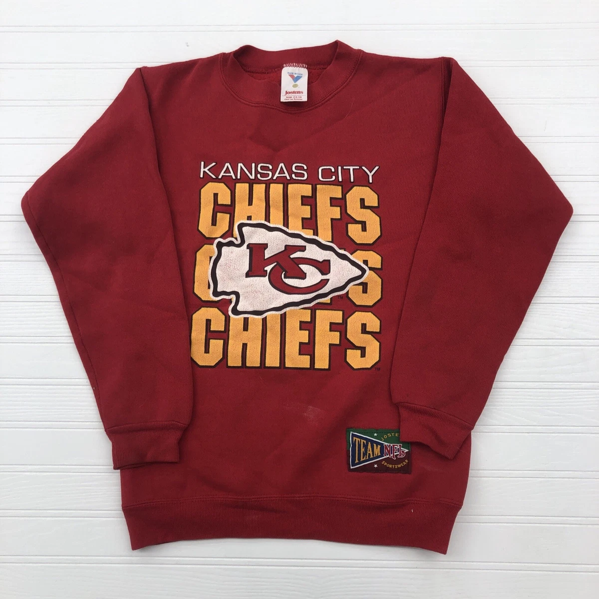 VINTAGE Josten Sportswear Red Kansas City Chiefs Sweatshirt Youth