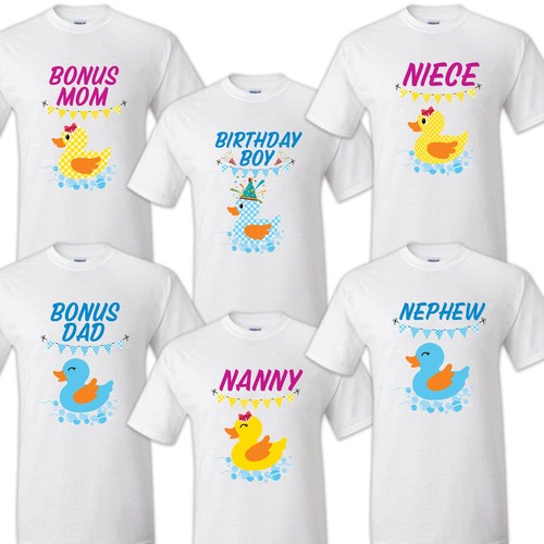 Ducky Family Matching Birthday Party T-shirts Celebration Reunion Yellow duck - Picture 8 of 12