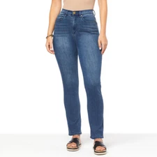 DG2 by Diane Gilman New Classic Stretch Straight-Leg Ankle Jean, Sz 28W