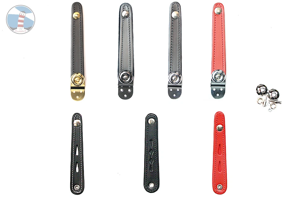 Akkordeon 1x Balgriemen Balghalter Schwarz Rot Gold Accordion Bellows Straps