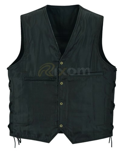 Bikers Leather Waistcoat Club Vest Motorcycle Classic Style Genuine Leather Vest - Picture 25 of 35