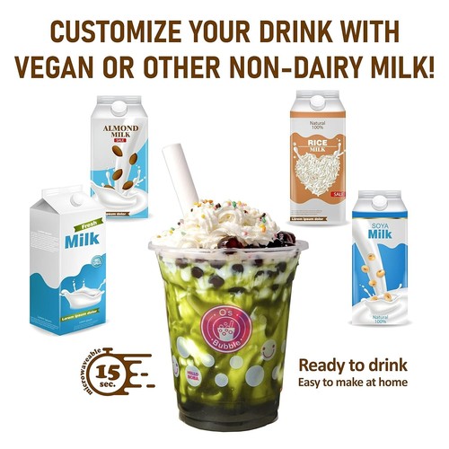 O's Bubble Boba Tea Kit Bubble Tea Kit 6 Servings Includes Cups, Straws, Stirrer - Bild 8 von 8