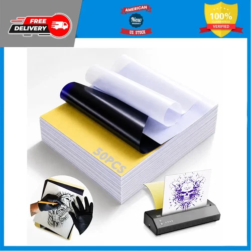 Rayyl 50 Sheets Tattoo Transfer Paper 8.5x11 Thermal Stencil Paper 4-Layer - product listing photo