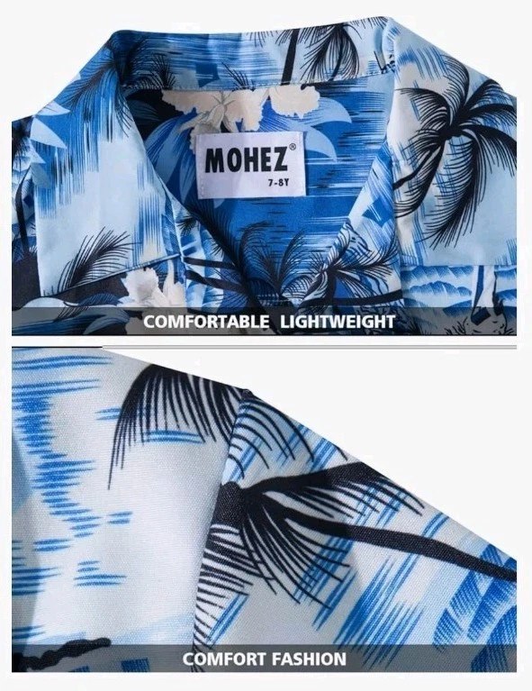 Talla 13-14Y Camisas Hawaianas Niños Pequeños y Grandes Manga Corta Verano Playa Tropical Foto 3 de 4