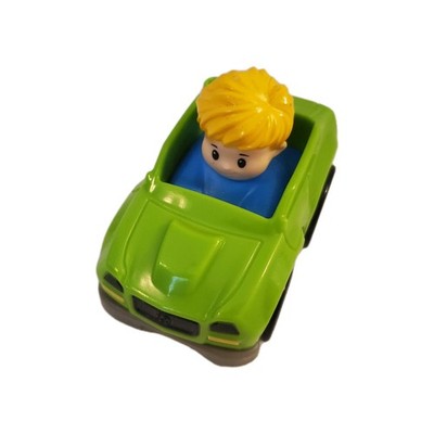 Boy Doll Blond Green Little People Wheelies Mattel Fisher Price Toy Car