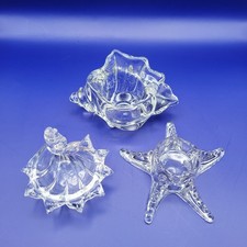 Lot of Three Glass Nautical Figures of a Conch, Starfish Seashell