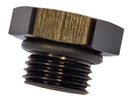 AN6 Male Blanking Plug with O ring - BLACK Aluminium Hex Head Port AN-6