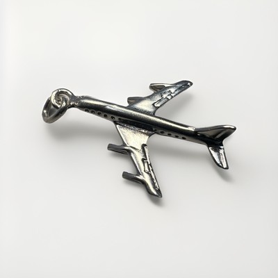 Wells Sterling Vintage 925 Sterling Silber Boeing 747 Jumbo Jet Charm