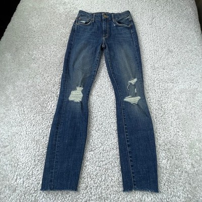 Mother  High Waisted Looker Ankle Fray Jean Wicked Wildflower Womens 24