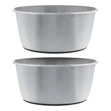 Master Pet Supply Pet Bowl With Anti Skid Base 16-Oz - Stainless Steel - 2 Pack