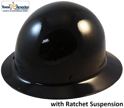 MSA Skullgard Full Brim Hard Hat With Ratchet Suspension - Black